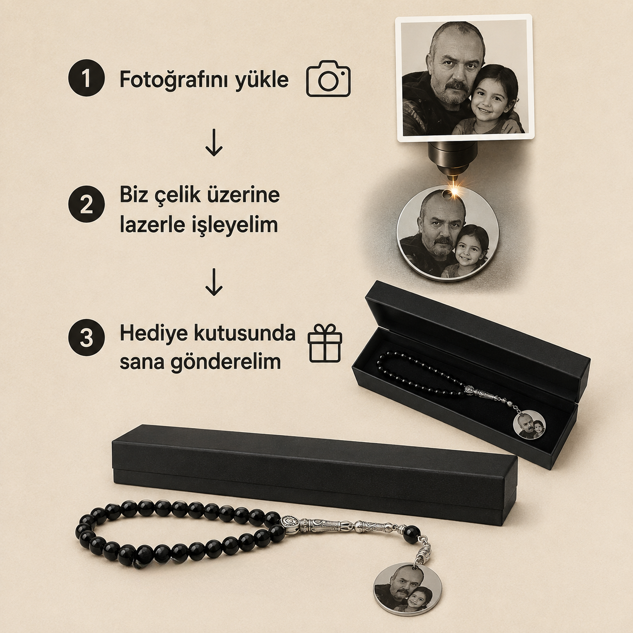 Kişiye Özel Fotoğraflı Tesbih