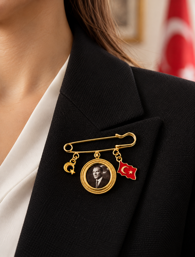 29 Ekim Atatürk Yaka Broşu