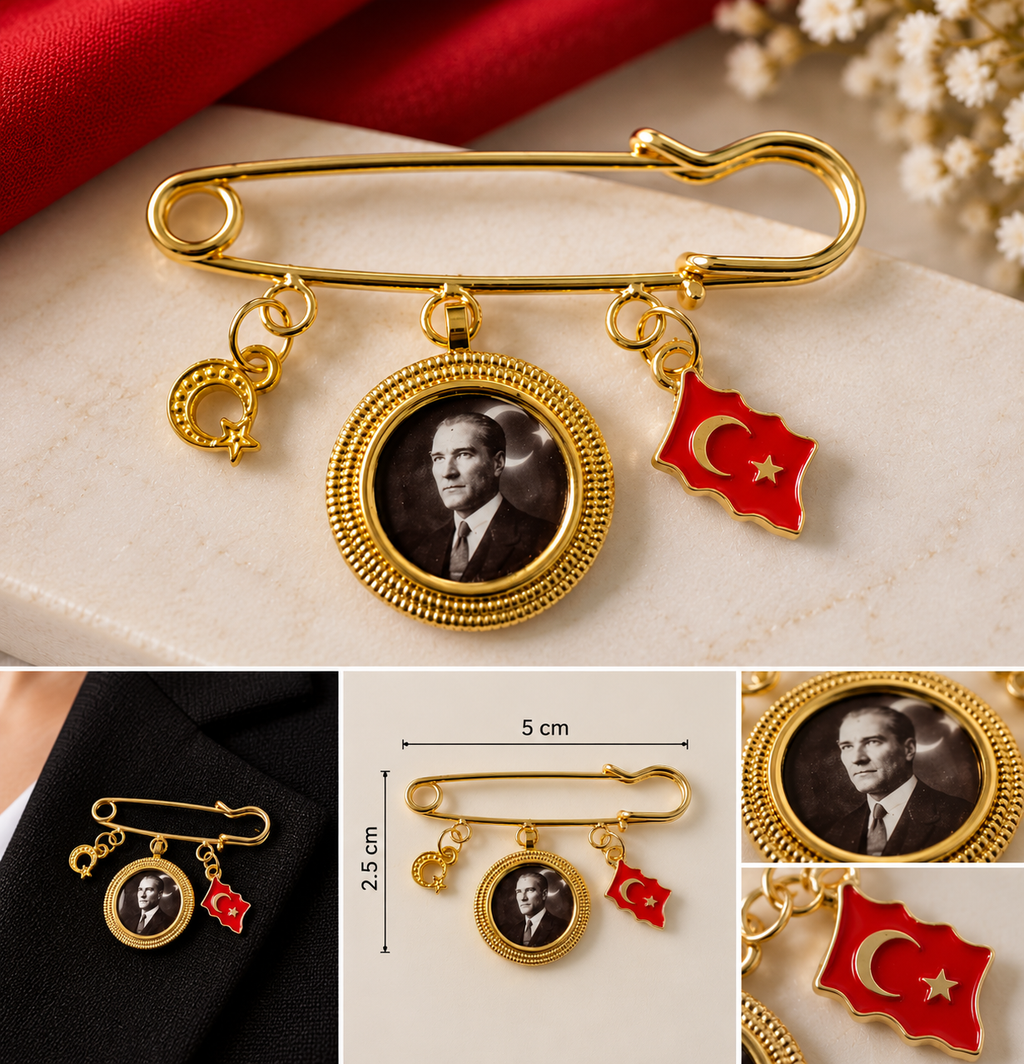 29 Ekim Atatürk Yaka Broşu