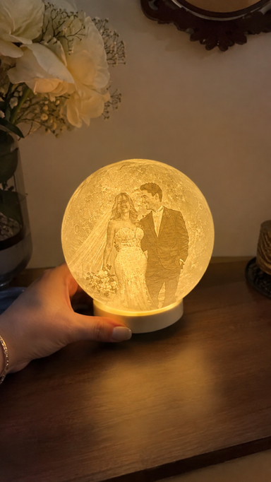 Kişiye Özel Fotoğraflı Ay Lamba