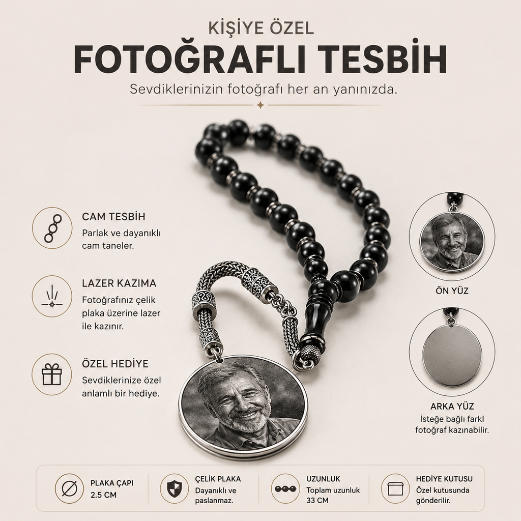 Kişiye Özel Fotoğraflı Tesbih