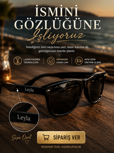 Kişiye Özel Gözlük Siyah