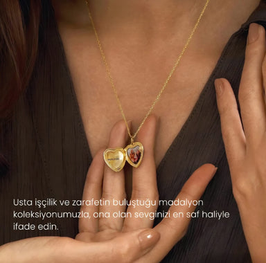 Kapaklı Kalp Kolye